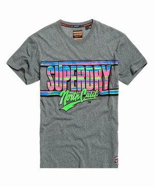 Superdry Acid Graphic Mid Weight Oversized Férfi Pólók Szürke | ODJEU9837